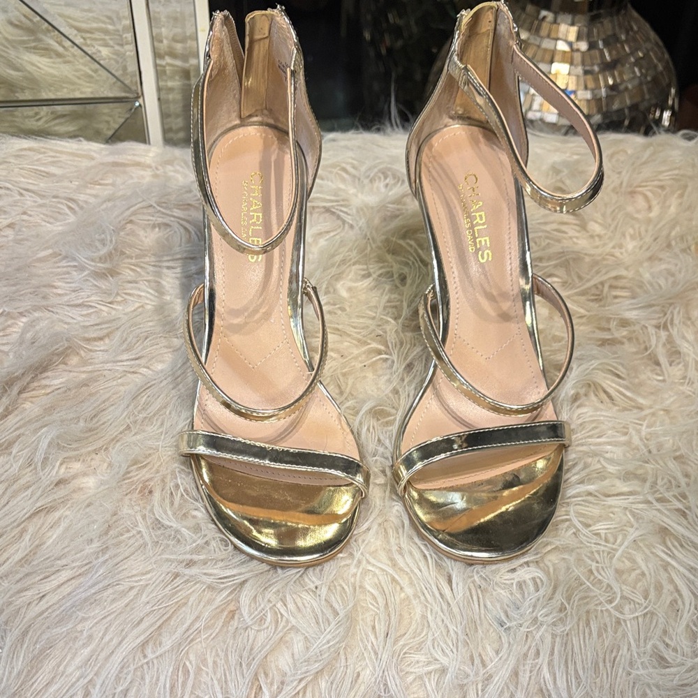 Charlies Elegant Gold Strappy Heels